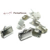 100 GRIFFE SERRE FILS EMBOUTS  ATTACHE RUBAN  10mm ARGENT PLATINE 