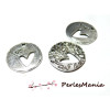 10 pendentifs medaillon coeur love 2B6303 viel argent  breloques pour création de bijoux 