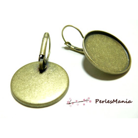 20 supports de Boucle d'oreille qualité en 12mm  BRONZE pour création de bijoux 