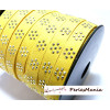 3 mètre de cordon de suédine fleur cloutée doré aspect Daim JAUNE PL103 