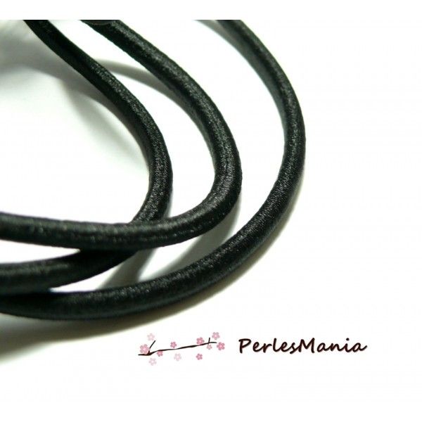 5 mètres élastique gros modèle 4mm noir pour  création collier, headband... 