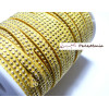 1m de cordon de suédine cloutée doré aspect Daim double rangée facettée Jaune P00405 