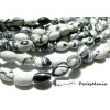 20 Perles  JASPE TOILE ZEBRE  grain de riz 8 par 12 mm pour création de bijoux 
