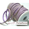 3m ruban cordon de suédine cloutée doré aspect Daim double rangée facettée Violet parme P00411 