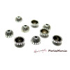 50 coupelles 9 par 4mm calottes coquilles striées 2A3228 argent platine accessoire pour bijoux 