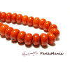 Perles pour bijoux:  10 Rondelles 8 par 12mm Magnésite Orange 