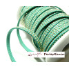 1m ruban cordon de suédine cloutée doré aspect Daim double rangée facettée VERT CYAN P00406 
