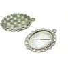 10 Supports de pendentif retro 18 par 25 H15257 Vieil Argent  pour création de bijoux 