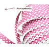 1 m ruban biais dentelle Pois Rose grenade et blanc 12mm ref 71486 couleur 49 