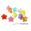 50 PERLES FLEURS LUCITE MULTICOLORES 18x12mm 