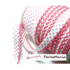 1 m ruban biais dentelle Pois rose et blanc 12mm ref 71486 couleur 432 