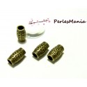 Apprêts et perles: 10 perles intercalairesTUBE ETHNIQUE 2D1202 Bronze 7 par 12mm