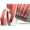1 m ruban biais dentelle Pois Rouge et blanc 12mm ref 71486 couleur 46 