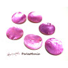Apprêt 20 pendentifs nacre sequins HQ20-01  Fushia en 25mm 