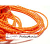 Apprêt bijoux: 10 m fil tressé simili cuir Orange fluo P5066 diamètre 3mm 