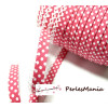 50cm ruban biais dentelle Pois Rose Fushia et blanc 12mm ref 71486 couleur 35 
