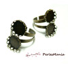 1 bague vague  12mm BRONZE  DOUBLE CABOCHON ref 30310 