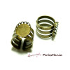 Supports de bagues TRIPLE QUALITE 13 par 18mm art deco, métal finition BRONZE