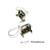 20 supports de Boucles d'oreille Dormeuse Argent Platine rectangle 10 par 14mm ID31520 