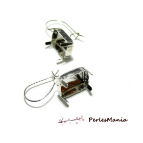 20 supports de Boucles d'oreille Dormeuse PP rectangle 13 par 18mm ID31521 