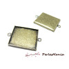 10 Supports de pendentif connecteur carré 25mm BRONZE ID31071 