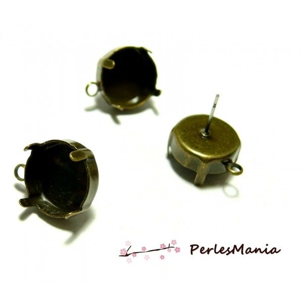 perlesmania.com Pax 50 Supports de Boucle d'oreille Puce 12mm Dore 