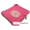 1 pochette sachet cadeau lin Rose fuschia ( 115 par 140mm) 