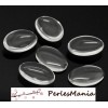 20  cabochons en verre transparents OVALE  10 par 14mm 