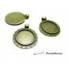 2 supports de pendentif  ARTY  Feuille art deco Ref 27 qualité 18mm BRONZE 