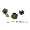 2 supports de Boucles d'oreille clips 15mm type couronne Bronze 