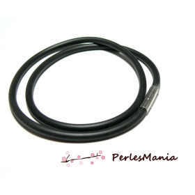 1 Collier  Silicone Noir 45 cm diamètre  4mm ref 49 