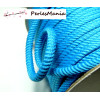 4 mètres de CORDON CORDE TRESSEE 5mm Bleu ref H705 