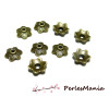 50 apprêts  coupelles coquille calottes feuille 10mm  H49411 BRONZE 