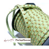 Cordon de suédine cloutée doré aspect Daim Vert pistache 4.5mm