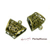 1 magnifique bélière 2K1244 coeur accroche foulard Bronze 