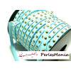 cordon de suédine cloutée doré aspect Daim bleu turquoise 4.5mm
