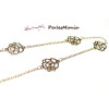 50 cm  chaine dentelle fleur couleur OR  Rose ref 25 