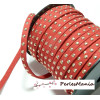 Cordon de suédine cloutée doré aspect Daim Rouge 4.5mm