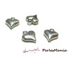 10 pendentifs breloque magnifique coeur 3D 2A8822 argent platine 