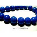 20 perles jade teintée 4mm bleu electrique PXS08 pour création de bijoux