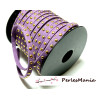 Cordon de suédine cloutée doré aspect Daim Violet 4.5mm