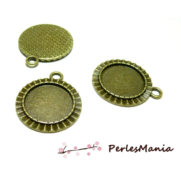 Pendentifs ARTY mini vague pour cabochon en 18mm Bronze