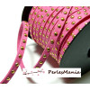 Cordon de suédine cloutée doré aspect Daim Rose Fuschia 4.5mm