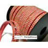 1m de cordon de suédine cloutée doré  aspect Daim double rangée facettée ROSE Bonbon P00515 