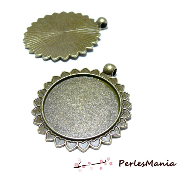 pendentifs ARTY Rond 30mm multi coeur ref 142 Bronze