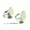 10 supports bague plateau lisse 16mm QUALITE ARGENT PLATINE 
