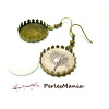 20 pièces: 10 support de Boucle d'oreille  crochet griffe 20mm Bronze ID26748 et 10 cabochons 