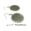 10 support de Boucle d'oreille  crochet double vague 25mm ARGENT PLATINE ID26751 
