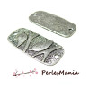 10 pendentifs breloque connecteur Oiseau rectangle 2A2429 Vieil argent 