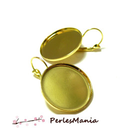 Supports Boucle d'oreille 25mm, laiton finition DORE